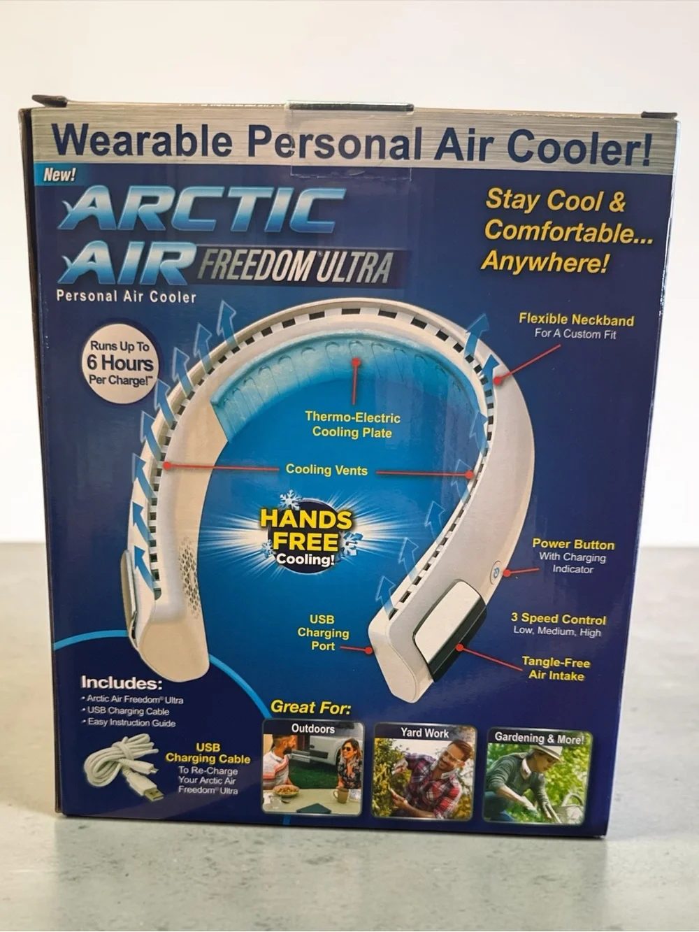Freedom Ultra Wearable Personal Air Cooler - White